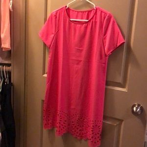 NWOT! Hot pink detailed A line dress